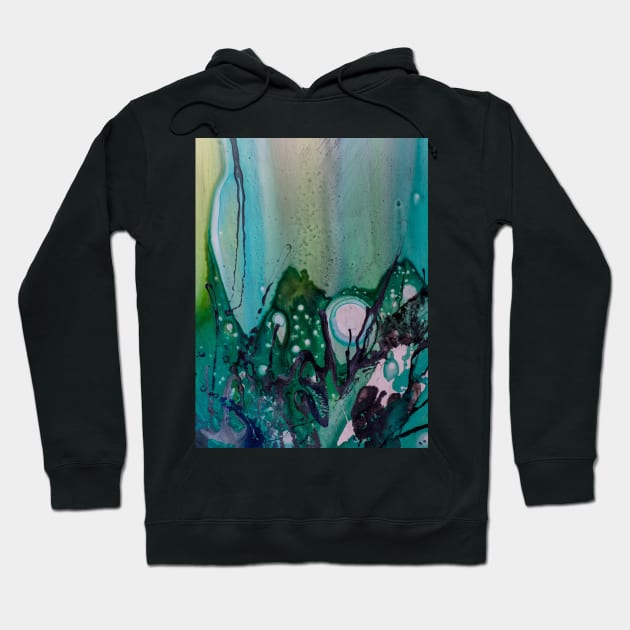 abstract blue and black Hoodie by LucilleArts